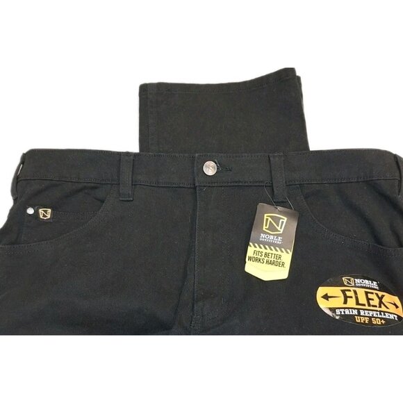 Noble Outfitters Mens Black Work Pants 5 Pocket Flex 36x30 UPF 50+ New - Picture 4 of 7